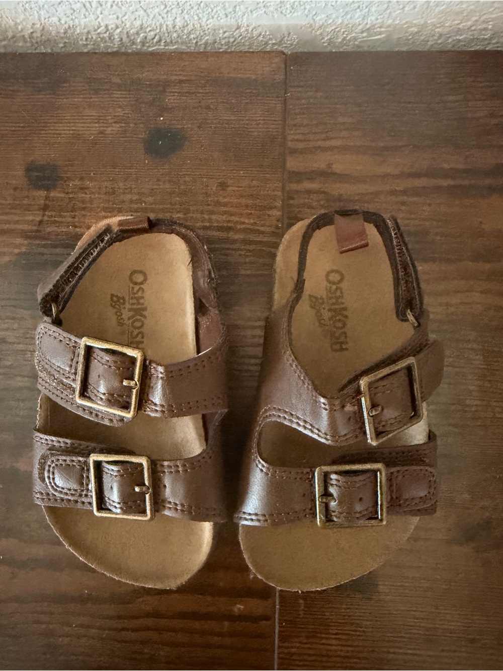 OshKosh B'gosh Brown Double-Buckle Toddler Sandals